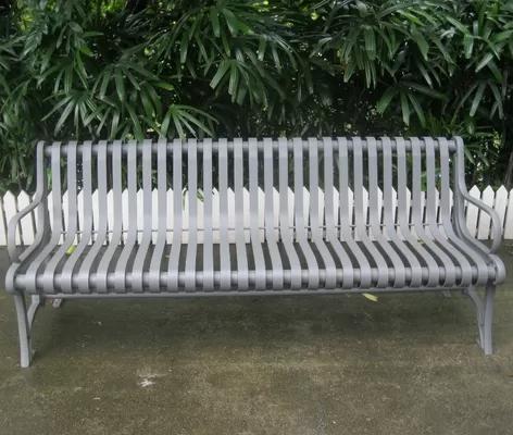 Polyester Powder Coated Wrought Iron Garden Bench Seat for School ...