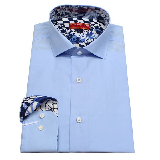 Men's Baby Blue Cotton Dress Shirt Tailor Made Men's High Quality ...