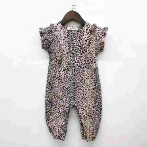 Wholesale Baby Clothing: Leopard Jersey Flutter Baby Girl Rompers