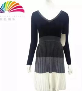 Wholesale polyester chiffon fabric: Factory Supplier Sweater Women Designs Ladies Autumn Knitted Dress