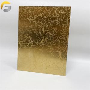 Wholesale champagne: 8K Mirror Etching Titanium Champagne Gold Stainless Steel Sheet Plate