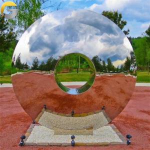 Wholesale stainless steel sculpture: 304 Stainless Steel Circle Sculpture Silver Mirror Color