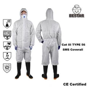 Wholesale asbestos cloth: Asbestos Removal SMS Disposable Protective Coverall Type 6