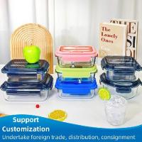 Ecofriendly Airtight Meal Prep Glass Food Storage Containers Lunch Box with Lid and Plastic Cutlery 2