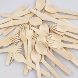 Wholesale cutlery: Eco Friendly Spoon Fork and Knife Handles Disposable Wooden Cutlery