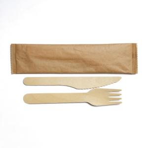 Wholesale fork: Disposable Wooden Fork and Knife Set with Napkin Individual Pack