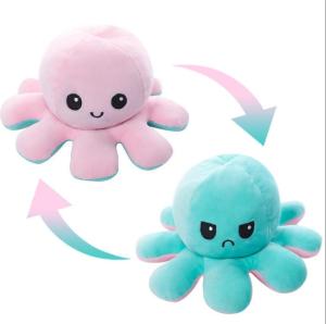 Wholesale plush animal: Custom Plush Toy Cute Soft Animal Flip Reversible Octopus Plush Bed Pillows Stuffed Animals Toys
