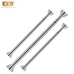 Wholesale garment hanger: Stainless Steel Telescopic Pole Clothes Rack Adjustable Ceiling Mounted Garment Hanger Stand Laundry