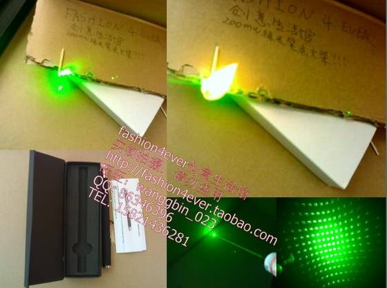 High Power 200mw Green Laser Pointer/ Laser Pen Burn Matches