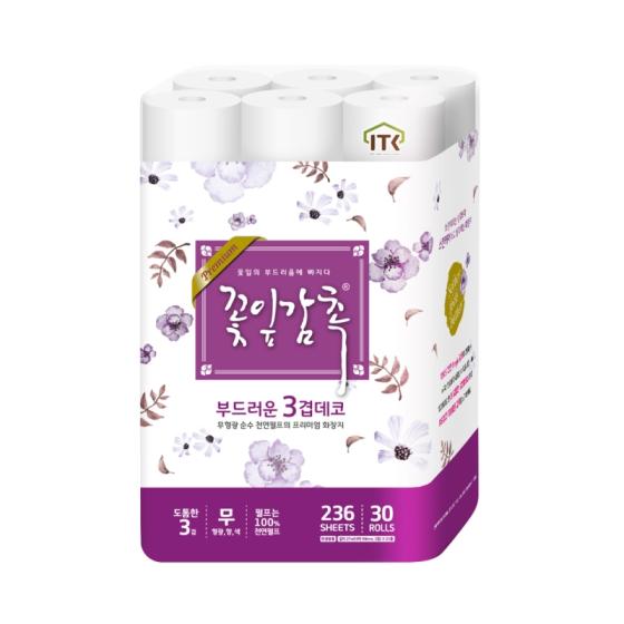 Korea ITC, 3 Ply Toilet Paper, Bathroom Tissue, Roll Tissue, 100