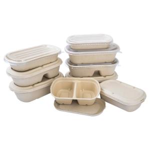 Wholesale snack: Bagasse Pulp 750ml Packaging Box with Lid for Salad Lunch Snack Biodegradable Compostale Disposable