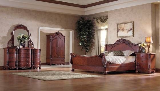 Classical Home Bedroom Set(Wood, Hand Carving, King Size ...