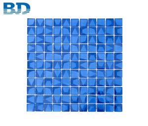 Wholesale interior wall tile: Square Stone Glass Mosaic