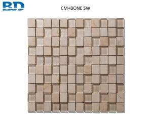 Wholesale pallet cover: Time Texture Square Stone and Glass Mosaic (Beige)
