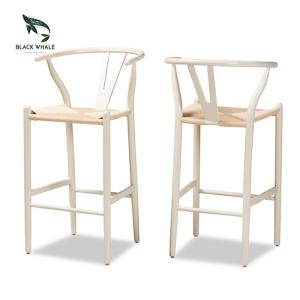 Wholesale Bar Furniture: White Cafe Back Bistro Silla De Altas Y Wishbone Manufacturer Wood Counter Barstool High Bar Chairs