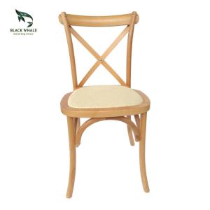 Wholesale coffee chair: Stackable Antique Cross Back Restaurant Coffee Party Wood Event Hotel Banquet Wedding Chairs