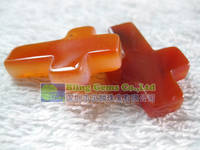 Natural Semi Precious Stone Carnelian Cross Shape Pendant