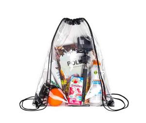 Wholesale transparent pvc bag: Custom Transparent PVC DrawString Backpack