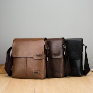 Wholesale waterproof bag: Men's Messenger Bag Fashion Leather Crossbody Bag Vintage Waterproof PU Leather Handbag Phone Bags