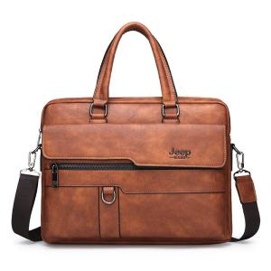 Wholesale business: Single Shoulder PU Leather Messenger JEEP Bag for Men Bag Office Business Male Messenger Handbag