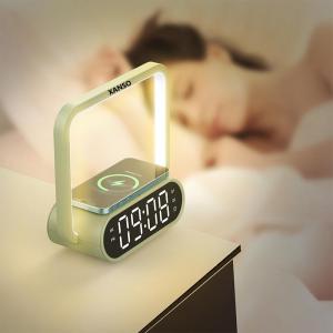 Wholesale led clock: XANSO 2021 New Item 10W Wireless Charger LED Desk Lamp with Alarm Clock