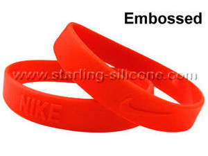 Wholesale eco: STARLING Silicone- Embossed Silicone Wristband, Embossed Silicone Bracelets