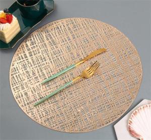 Wholesale Placemats & Coasters: 38cm Gold Table Place Mat for Wedding Decoration