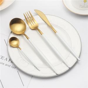 Wholesale white coffee: Flatware Portuguese 304 Stainless Steel Knife Fork Spoon with Colorful Handle Cutlery Set