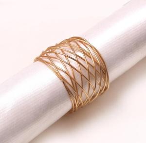 Wholesale gold ring: Gold Iron Metal Napkin Rings for Wedding Banquet Decoration