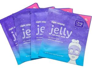 Wholesale seaweeds: Clean & Clear Night Relaxing Jelly EYE Sheet Mask Seaweed Extract 0.63 Oz Ea