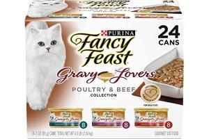 Wholesale Pet & Products: Purina Fancy Feast Gravy Wet Cat Food Variety Pack, Gravy Lovers Poultry & Beef Feast (Pack of 24)
