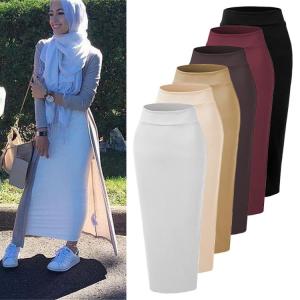Wholesale pencils: Byshanel Muslim Thick Skirt Bodycon Slim High Waist Stretch Long Maxi Women Pencil Skirt