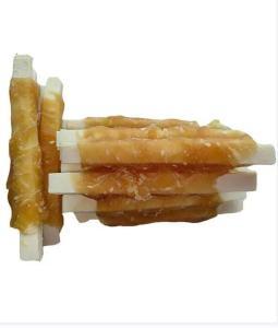 Wholesale food preservative additive: Chicken Wrapped Dog Treats Fish Skin Stick with Sesame
