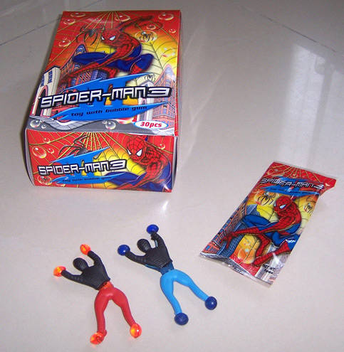 Sell novel toys candy -spider-man toy with bubble gum