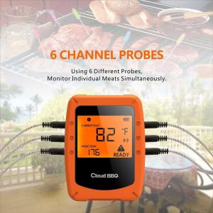 Wholesale teflon mesh: Max 6-Probe Smart Bluetooth Wireless Remote Thermometer