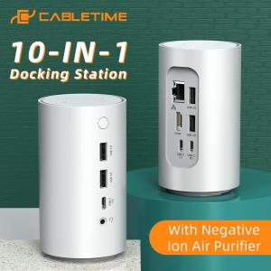 Wholesale wire earphone: 9-IN-1 USB C Desktop Anion Air Purification Docking