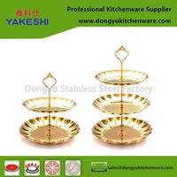 Sell gold color fruit plate wiht metal rim