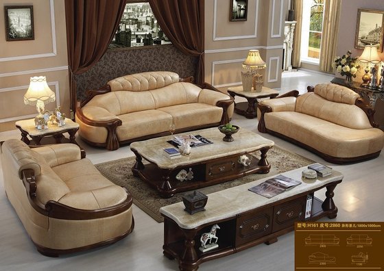 Luxury Leather Furniture Sofa Set H161, Luxury Leather Sofa Sets