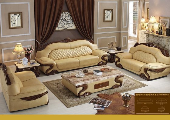 Luxury Leather Furniture Sofa Set H139, Luxury Leather Sofa Set