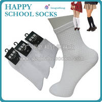 Air Mesh  Squares School Socks Cotton Material From China...