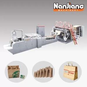 Wholesale paper core cutting machine: WFD-430B 135 Bags/Min Flat Handle Paper Bag Machine 80-200mm Roll Fed Square Bottom