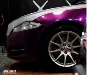 Wholesale high tack vinyl: Aluko Gloss Metallic Grape Purple Vinyl Wrap Car Wrap