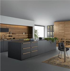 Wholesale Kitchen Furniture: Custom Kitchens Black Small Cabinets Modern Cupboards
