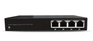 Wholesale high speed: 5 Port 10/100/1000M Gigabit Switch with 4 Port PoE+ 802.3af/At Metal Case Made in Taiwan