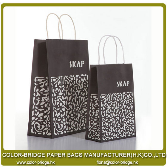 2013 New Design Engrave Designs Kraft Shopping Paper Bag(id:7743507