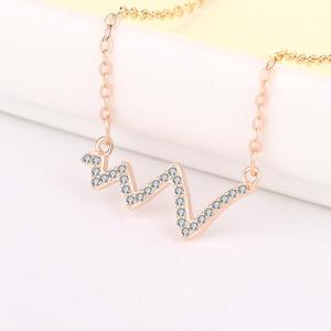 Wholesale Necklaces: Fashion Heart Beat  Silver Chain Necklace Jewelry