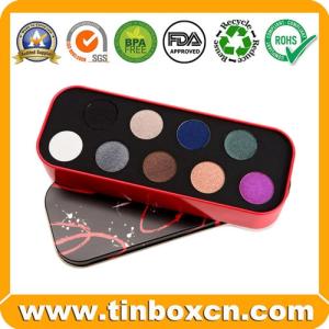 Wholesale cosmetic box: Rectangular Metal Cosmetics Tin Box for Eye Shadow