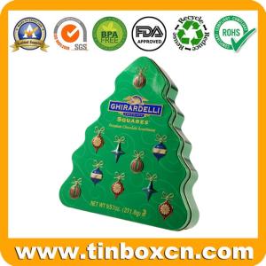 Wholesale gift tins: Christmas Tree Shape Chocolate Tin Box
