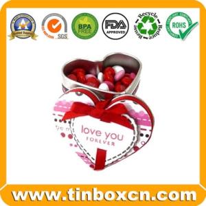Wholesale candle box: Heart-shaped Chocolate Candy Metal Tin Bo