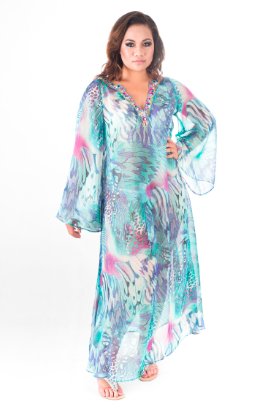 chiffon kaftan maxi dress